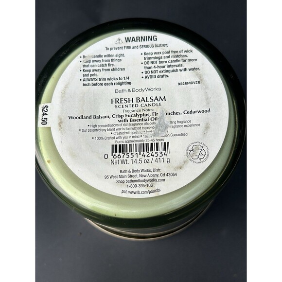 Bath And Body Works Christmas Fresh Balsam Candle & Candle Pedestal Holder - Picture 6 of 9